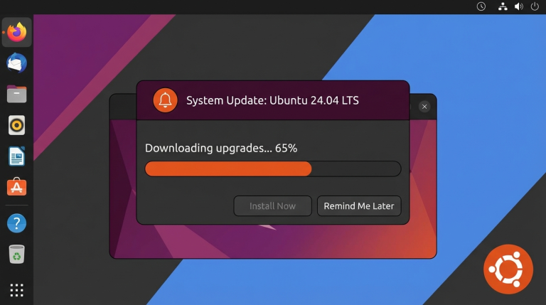 ubuntu 24.04.4 lts upgrade system update notification progress bar