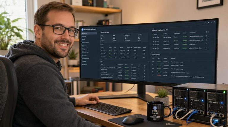 How to Install a Single-Node K3s Cluster on Ubuntu with MetalLB for Local LAN IPs 22 Kubernetes engineer configuring single-node K3s cluster with MetalLB on Ubuntu