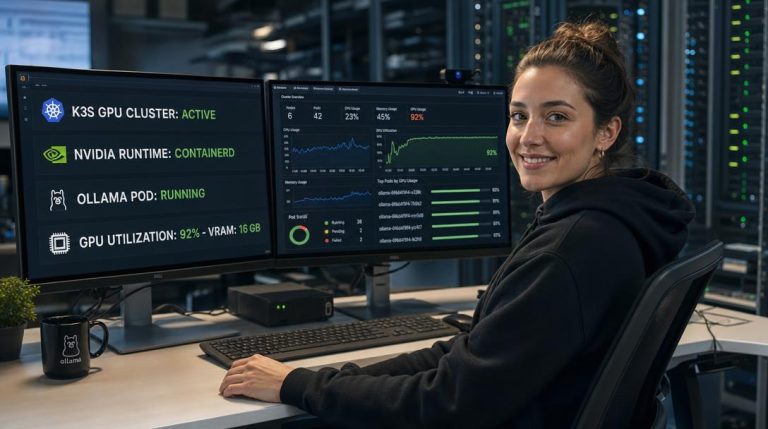 Deploying Ollama on K3s with NVIDIA GPU Passthrough and Persistent Storage 19 MLOps engineer deploying Ollama with NVIDIA GPU acceleration on K3s Kubernetes