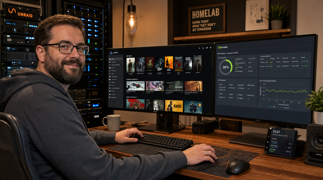 How to Self-Host Jellyfin with Docker Compose and NVIDIA Hardware Transcoding 1 System administrator configuring Jellyfin media server with Docker Compose and NVIDIA hardware transcoding