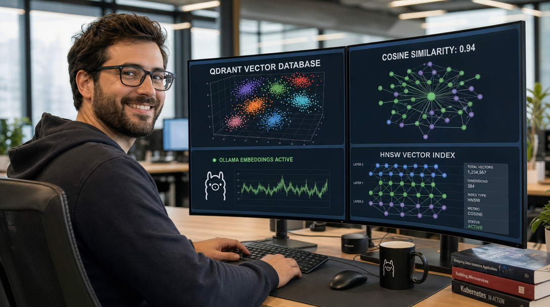 Qdrant Vektordatenbank Bereitstellung mit Docker Compose und Ollama für semantische Suche