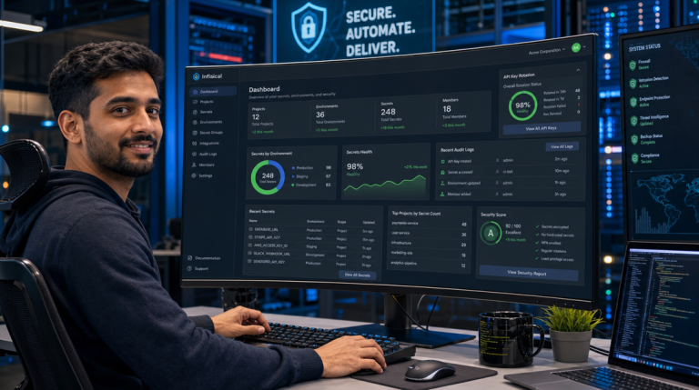 How to Deploy Infisical in Docker Compose for End-to-End Encrypted Developer Secrets Management 1 DevSecOps-Ingenieur konfiguriert Infisical für Ende-zu-Ende-verschlüsseltes Secrets-Management mit Docker Compose