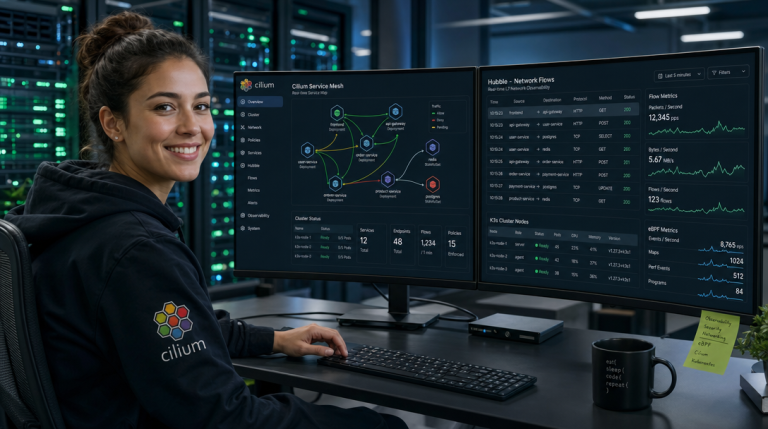 How to Deploy Cilium eBPF on K3s for High-Performance Mesh Networking and Observability 1 Cloud-Ingenieurin analysiert Cilium eBPF Service-Mesh und Hubble Telemetrie auf K3s